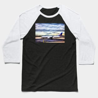 United Airlines And Manhattan Skyline JFK Airport Baseball T-Shirt